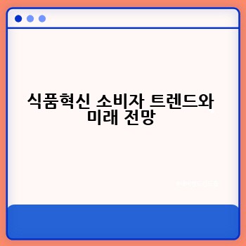 식품혁신 소비자 트렌드와 미래 전망