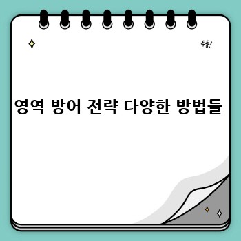 영역 방어 전략 다양한 방법들