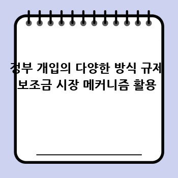 정부 개입의 다양한 방식 규제 보조금 시장 메커니즘 활용