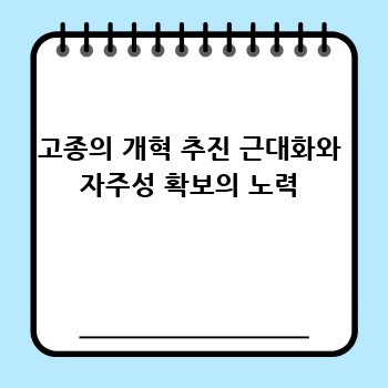 고종의 개혁 추진 근대화와 자주성 확보의 노력