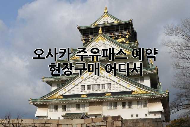 오사카 주유패스 예약, 현장구매 어디서?