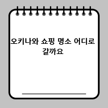 오키나와 쇼핑 명소 어디로 갈까요