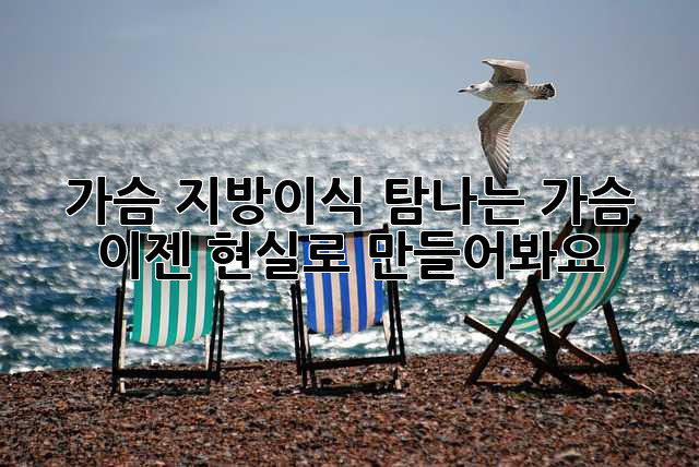가슴 지방이식: 탐나는 가슴, 이젠 현실로 만들어봐요!