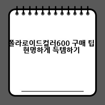 폴라로이드컬러600 구매 팁 현명하게 득템하기